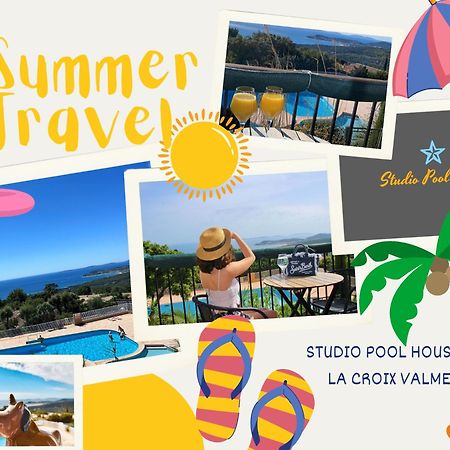Studio Pool House Vue Mer Panoramique Amazing Sea View Wifi Linge Linen Inclut Aircondition La Croix-Valmer Eksteriør bilde